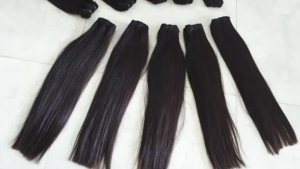 Extensiones de cabello natural crudo de alta calidad de lujo Tipo de Piel de trama doble recta - Product Image 2