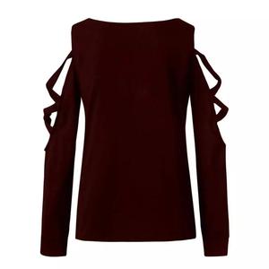 Collection de t-shirts en coton pour femmes du Bangladesh à manches longues et col rond en tissu tricoté - Product Image 2