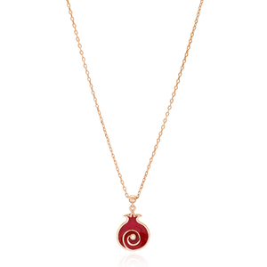 Colgante de esmalte rojo de diseño de fruta, colgante turco hecho a mano, joyería de plata de ley 925 al por mayor - Product Image 1