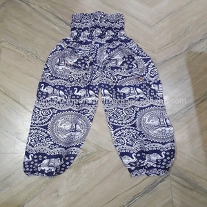 Pyjama imprimé éléphant en rayonne pyjama harem éléphant imprimé pour la vente en gros pantalons imprimés en rayonne de l'inde vente en gros - Product Image 3