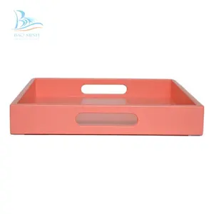 Nouveau plateau de service en laque rose du Vietnam - Product Image 1