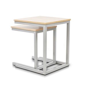 Mesa auxiliar industrial moderna, muebles de sala de estar de hierro macizo y madera para uso doméstico - Product Image 4