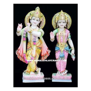Handmade Marble Radha Krishna Statue, Marble Krishna Radha Idols - Product Image 1