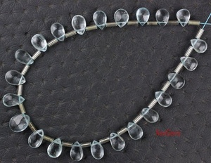 Poire à facettes forme aigue-marine naturelle pierre précieuse en gros bijoux naturels faisant Briolette perles en gros - Product Image 2