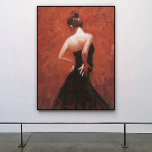 Opere d'arte dipinte a mano 3d canvas paint dancing girls photo for office home living room decoration - Product Image 5