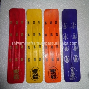 Mix Colours Mango Wood Hindu Gods Printed <b>Incense</b> Sticks <b>Burners</b>/<b>Holder</b> Wholesale Exporter From India - Product Image 2