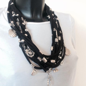 FABRIC COTTON NECKLACE black necklace - Product Image 1
