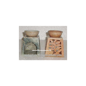Brûleur d'huile aromatique en pierre ollaire artisanal - Product Image 1