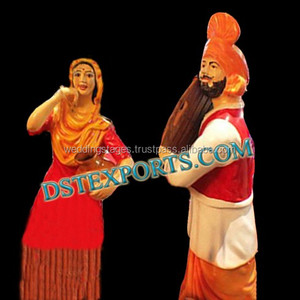 รูปปั้นแต่งงาน Punjabi รูปปั้นผู้หญิง, รูปปั้นใยวัฒนธรรม Punjabi รูปปั้นแต่งงานต้อนรับทางเข้า - Product Image 3