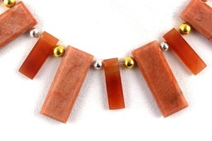 Facettes Rectangle forme pomme naturelle corail jaspe pierre précieuse fabrication de bijoux perles en gros fabrication - Product Image 3