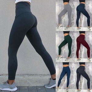 En línea 2023 mujeres de cintura alta Yoga deportes algodón transpirable gimnasio pantalones Sexy Scrunch elástico Push Up Leggings - Product Image 2