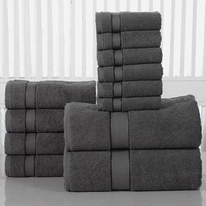 Desechables 100% hilo de algodón teñido Dobby Weave reutilizable Rally toallas negras 11 "x 18" personalizado oro negro blanco impresión logo área - Product Image 6