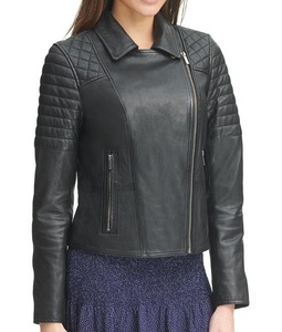 Chaqueta de cuero de oveja para otoño e invierno, ropa de moda de poliéster, ropa para mujer, abrigo de cuero de fábrica personalizado - Product Image 5