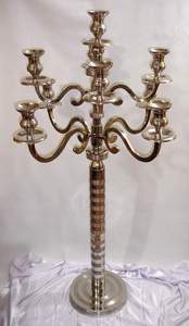 Candélabre en laiton nickelé de haute qualité Style Unique fantaisie 9 Lite 7 Lite 5 Lite Festival religieux Offre Spéciale Menorah - Product Image 4