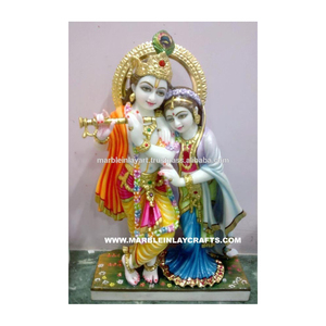 Statue de Radha Krishna en marbre blanc de Makrana - Product Image 1