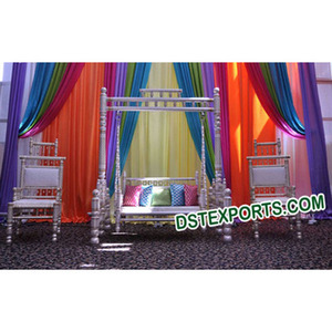 Indian Mehandi Stage With Gujrati <b>Swing</b> <b>Set</b> Colourful Backdrop Stage With Sankheda <b>Swing</b> Mehandi Stage Manufacturer - Product Image 1