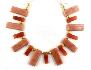 Facettes Rectangle forme pomme naturelle corail jaspe pierre précieuse fabrication de bijoux perles en gros fabrication - Product Image 2