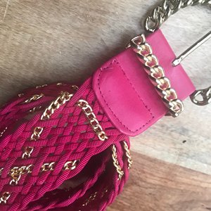 <b>Braided</b> Belt - <b>Pink</b> - Gold - Belt for Women Handmade Happiness - Product Image 1