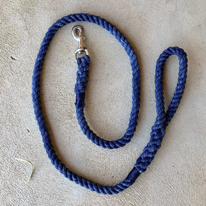 Correa de Perro Elegante y de Lujo, Hecha a Mano con Cuerda Azul Marino Sólida y Colorida - Product Image 1