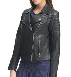 Chaqueta de cuero de oveja para otoño e invierno, ropa de moda de poliéster, ropa para mujer, abrigo de cuero de fábrica personalizado - Product Image 4