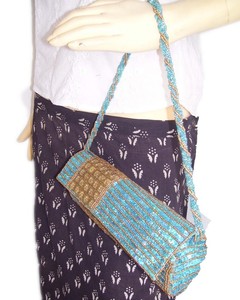 100% Hand Embroidery Crochet Cross-Body Strap Flap Closure <b>Clutch</b> Evening Bag with up to 1L Capacity - Product Image 3