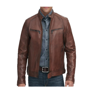 Heritage Inspired Vintage PU chaqueta de cuero abrigo hombres primavera Biker Street Outfit Slim Fit Rugged Soft Feel - Product Image 1