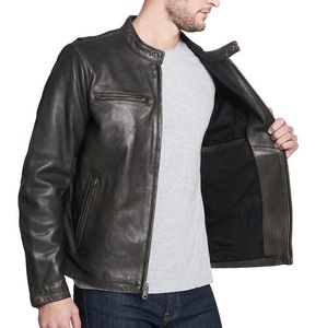 Veste de moto style motard vintage Vêtements d'extérieur en cuir durables et intemporels avec finition patinée Vêtements de sport confortables - Product Image 4