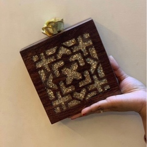 Bolso de Mano de Madera Hecho a Mano, Estilo Cuadrado, Bolsos de Madera, Bolso de Mano Indio para Mujer, Hermoso Bolso de Mano para Mujer, Bolsos de Hombro - Product Image 2