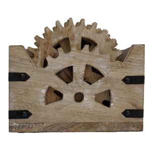 Ensemble de sous-verres en bois artistique en forme d'engrenage Design fait main parfait pour les tasses à café et les porte-verres disponibles au prix d'usine - Product Image 3