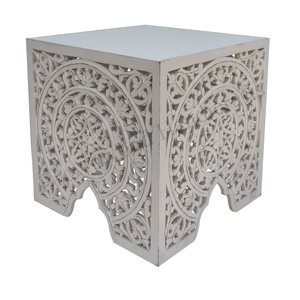 Table d'appoint au design moderne, meubles de salon, table d'appoint en MDF sculpté moderne, ensemble de 3 tables décoratives en bois sculpté - Product Image 2