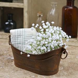 Baignoire ovale blanche rustique pour fleurs de printemps, boîtier en fer en métal, pas cher - Product Image 4