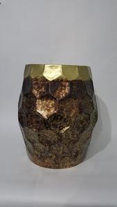 Taburete de latón martillado, pátina - Product Image 4
