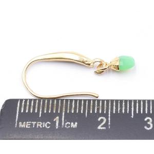 Pendiente de crisoprasa de forma ovalada 24-25mm Alambre de oreja de plata esterlina chapado en oro de 14K Hecho de latón - Product Image 4