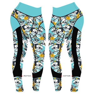 Pantalones de yoga personalizados de cintura alta con diseño cruzado Transpirable de secado rápido Cintura elástica Spandex/Leggings de poliéster - Product Image 3