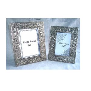German Silver Picture Photo <b>Frame</b> With Embossed Floral Patterns Hand Made Home Decoration for Table - Product Image 4
