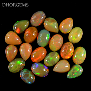 Natural Ethiopian Opal Cabochon Crystal Gemstone Ethiopian Opal Fire Cabochon Loose Gemstone Flat Back Gemstone - Product Image 3