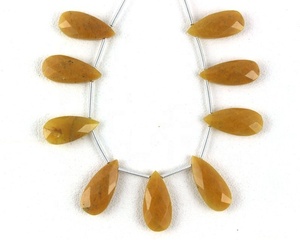 Wholesale Faceted Pear Shape Aventurine Gemstone <b>Beads</b> Natural Yellow Briolette Pendant for DIY Baby Necklace Made <b>Silicone</b> <b>PVC</b> - Product Image 3