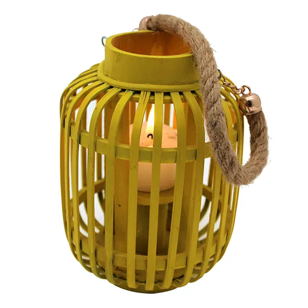 Bamboo candle lantern decorative hanging trendy product handmade vietnam low cost