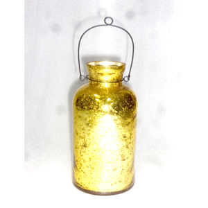 เชิงเทียนแก้วปรอทสีทองทรงกลมสำหรับตกแต่งบ้านงานแต่งงานและงานปาร์ตี้ - Product Image 1