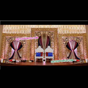 งานแต่งงานทอง Jali กรอบฉากหลัง/ดูทันสมัยแต่งงานเวทีแผง/กรอบรูปสไตล์แผง - Product Image 1