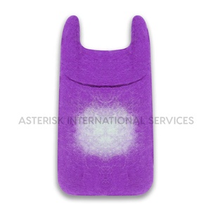 Pochette de téléphone portable en feutre écologique faite à la main avec fermeture ouverte sac à main/couverture mobile avec motif uni en plusieurs couleurs du Népal - Product Image 2