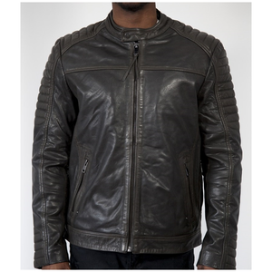 Chaqueta de cuero PU de motorista clásico para hombre, ropa urbana de primavera, traje de jinete informal ajustado suave con bolsillos - Product Image 1