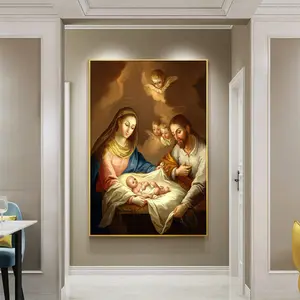 عرض ساخن صور زيتية تقليدية ثلاثية الأبعاد صور زيتية دينية تشبه يسوع المسيح