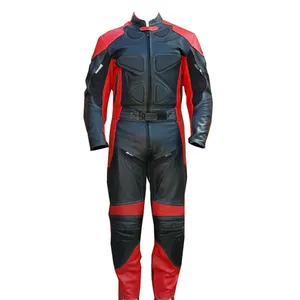 Roupa de moto de couro para motocicleta feita sob medida, vermelho, preto, masculina, roupa de moto feita sob medida