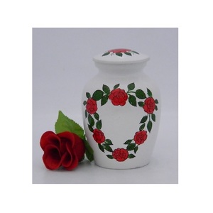 โบราณสีขาวอลูมิเนียมCremation Urnสําหรับเถ้าคุณภาพสูงบ้านเถ้าจัดเก็บงานศพUrnsโลหะแข็งตกแต่งมาตรฐาน - Product Image 1