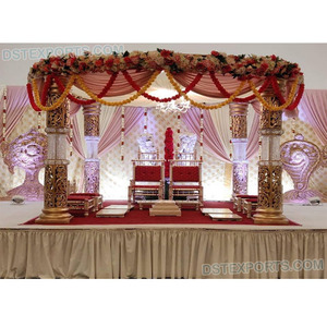 Mandap Decorativo de Cristal para Bodas Indias, Mandap de Fibra de Cristal del Sur de la India, Mandap Exclusivo del Sur de la India para Bodas en Londres - Product Image 1