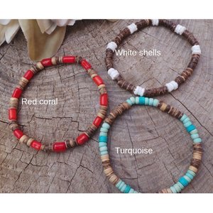 Mens <b>Bracelet</b>. Mens Surfer Style <b>Bracelet</b>. Mens <b>Beaded</b> <b>Bracelet</b> - Product Image 1