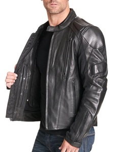 Chaqueta de cuero de motocicleta OEM hecha a medida para hombre estilo de carreras con forro de invierno y detalles de armadura de carretera - Product Image 6