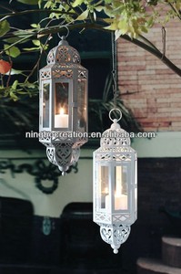 Linterna marroquí blanca para decoración de bodas en el hogar y la Oficina Otros portavelas y tarros de velas - Product Image 2