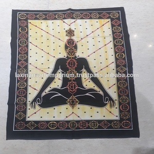 Venta al por mayor multicolor Chakra Buda pintado a mano algodón pared tapiz 75X110 cm de la India - Product Image 3